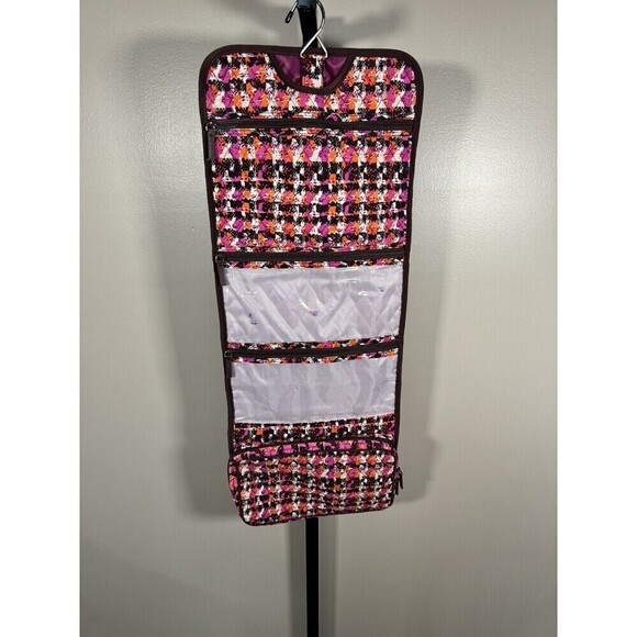 Vera Bradley Hanging Travel Organizer Toiletry Cosmetic Bag Pink Shower EUC - Picture 1 of 6